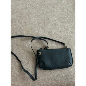 Small Blue Metallic Vegan Leather Crossbody Purse